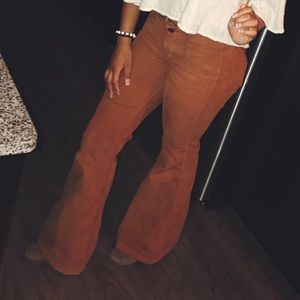 Free People size 26 Flare Corduroy pants that I can no longer fit.